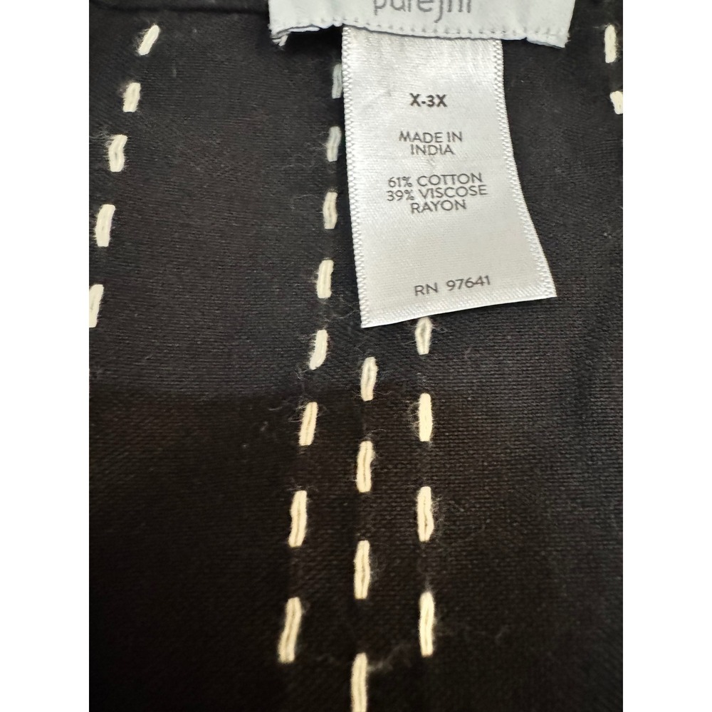 Pure Jill Women's Striped Black & White Open Front Cardigan Jacket X-3X - Picture 4 of 6